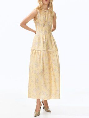 H&M EDITION Patterned Flared-Skirt Dress